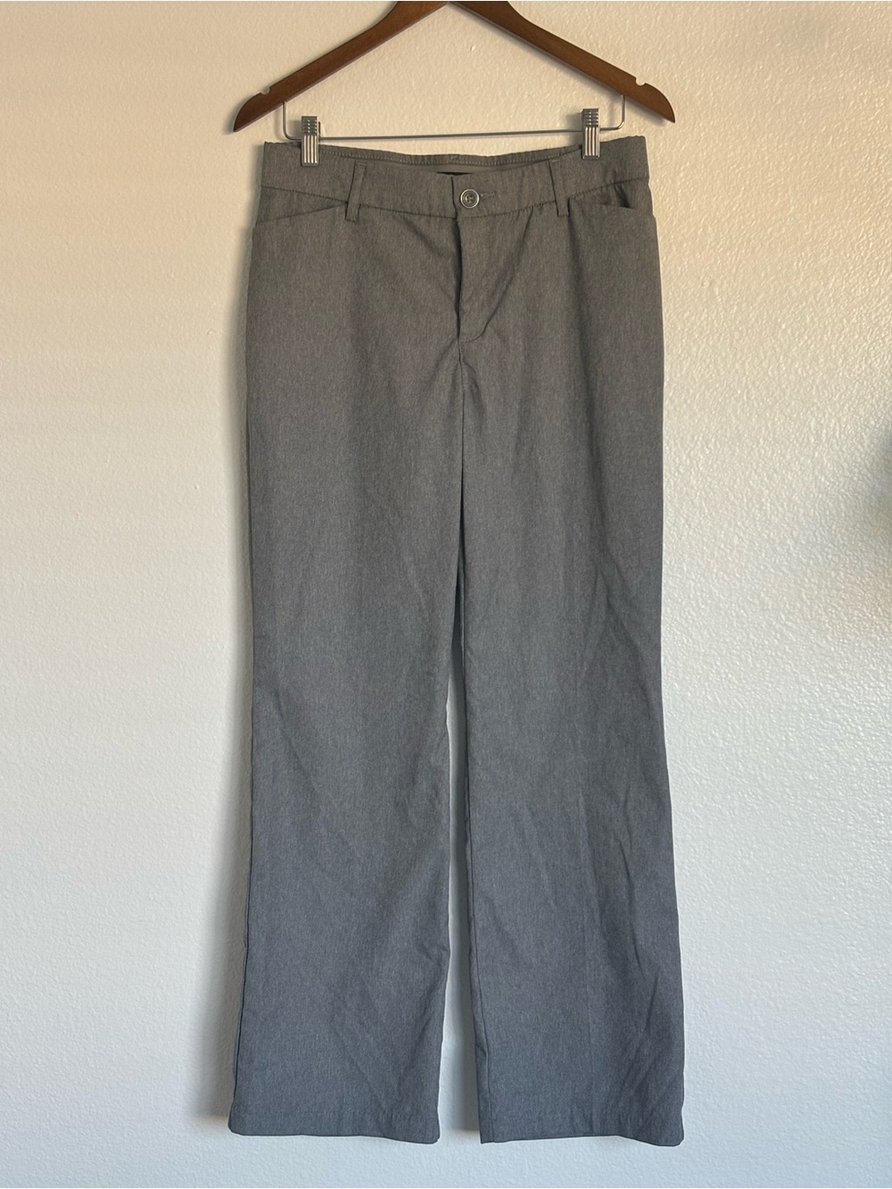 Womens Gray Dress Pants - Classic Straight Leg